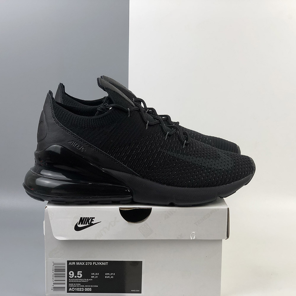 nike air max 270 flyknit triple black