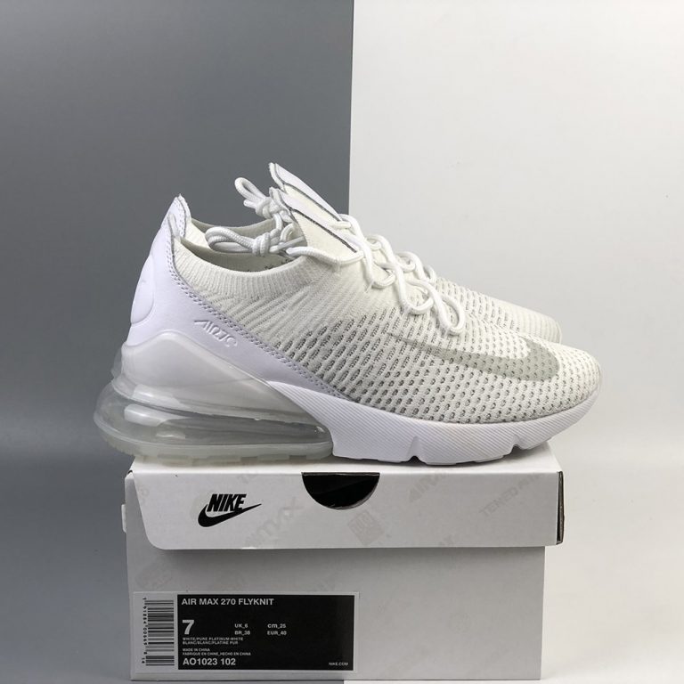 air max 270 flyknit triple white