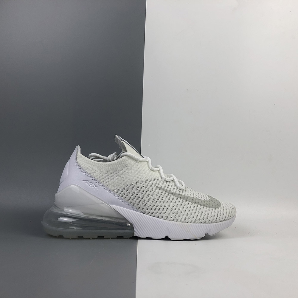 nike air max 270 flyknit triple white