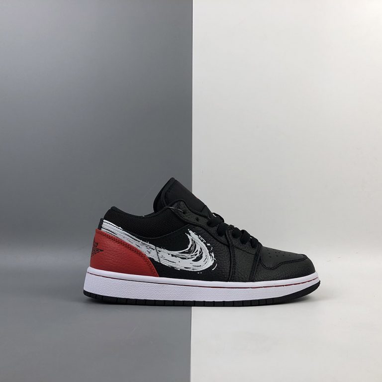 Air Jordan 1 Low ‘Brushstroke Swoosh’ Black For Sale The Sole Line