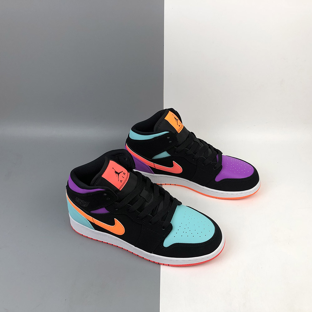 purple black orange jordan 1