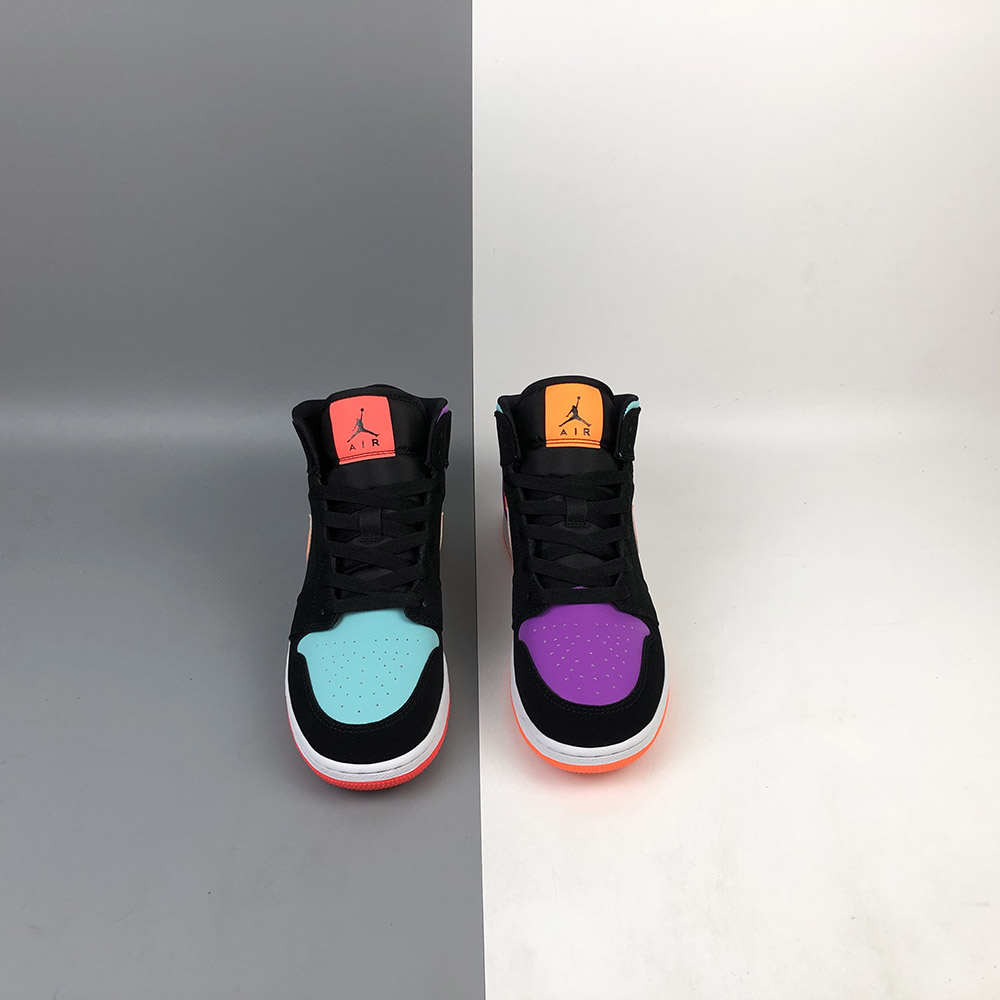 air jordan 1 mid black orange purple