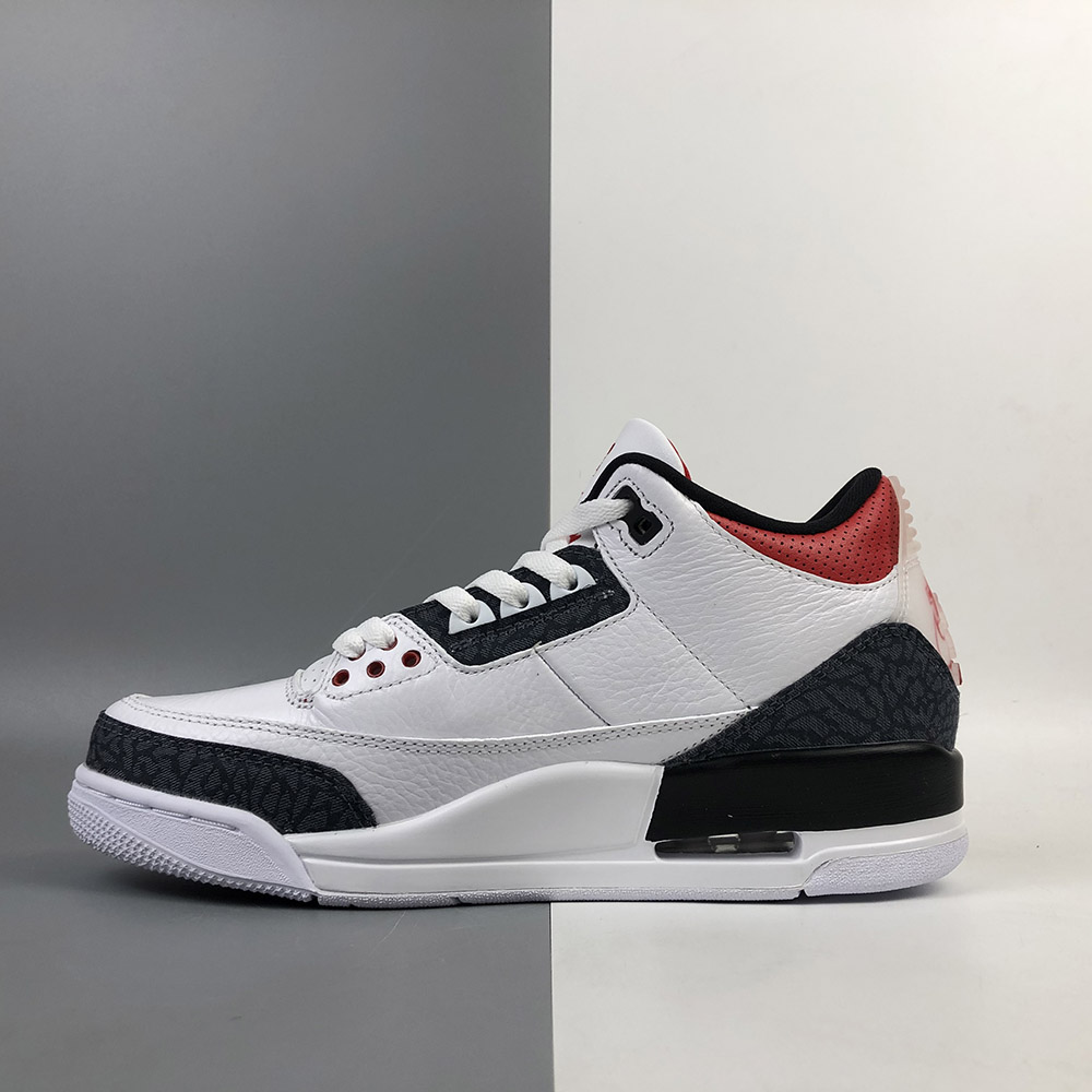 jordan retro 3 white red black