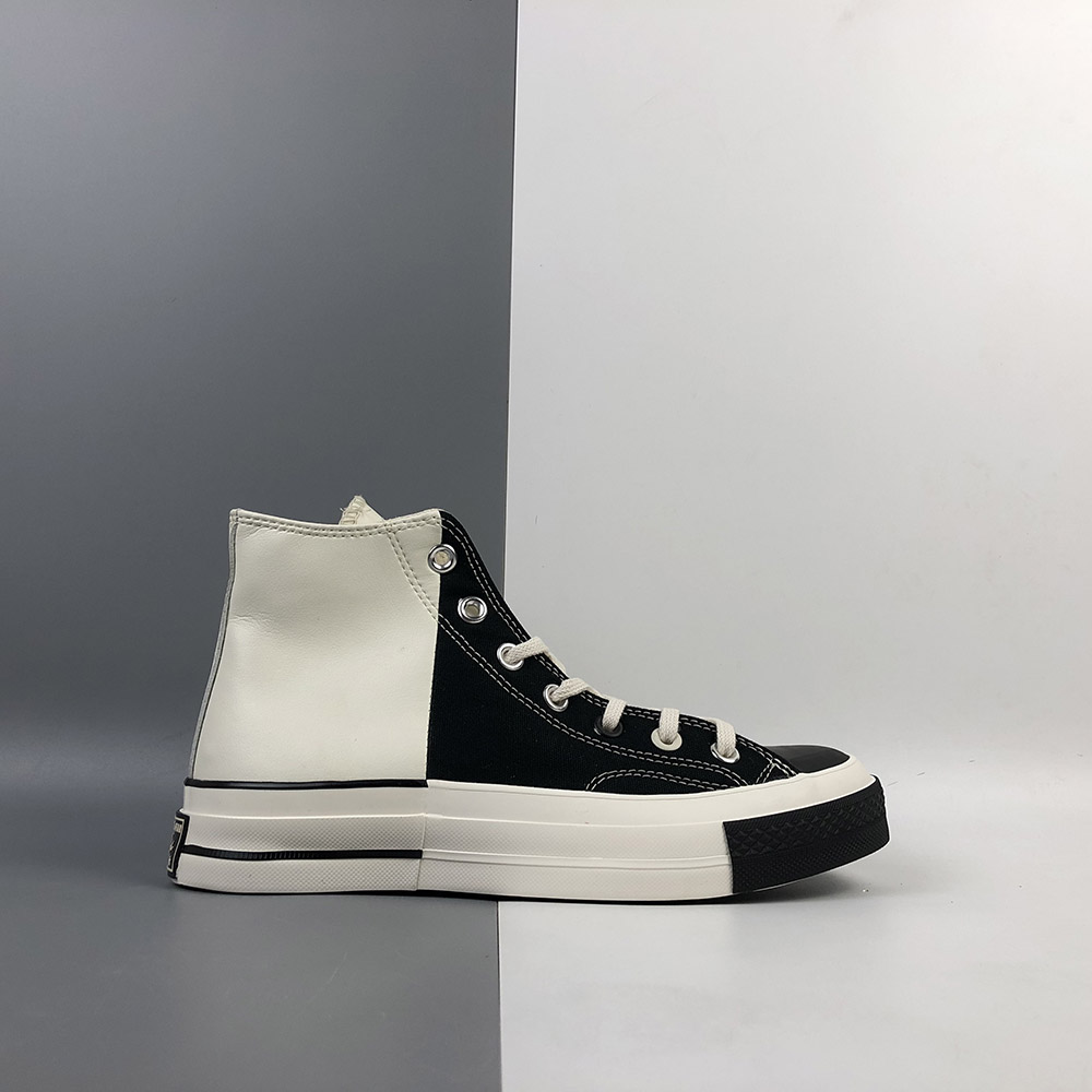 black and white chucks high tops