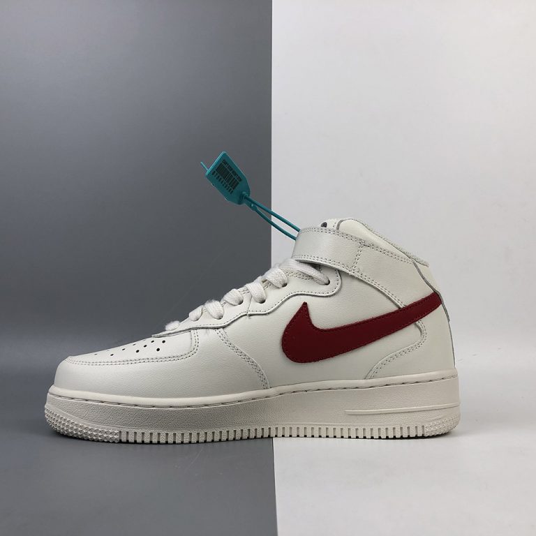 Nike Air Force 1 Mid Sail University Red For Sale – The Sole Line