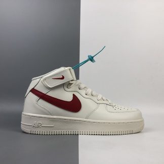 nike air force 1 mid sail university red