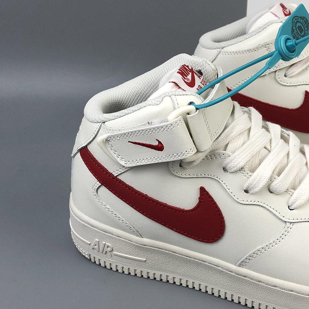 nike air force 1 mid sail university red