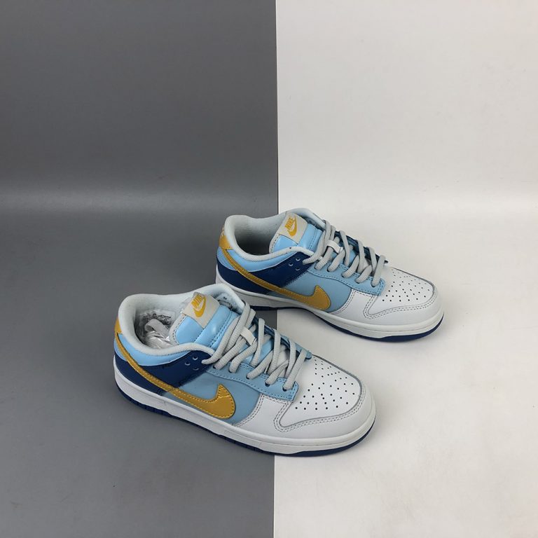 yellow and dark blue dunks