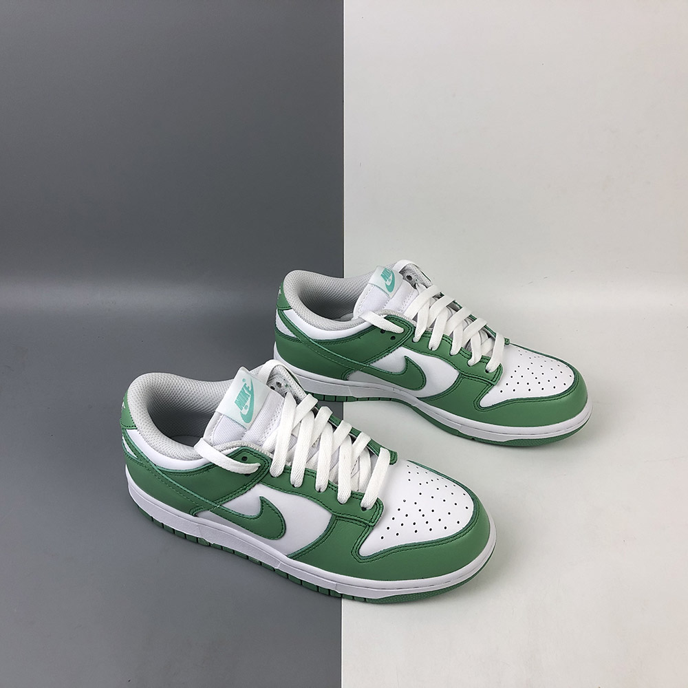 nike dunk low white green