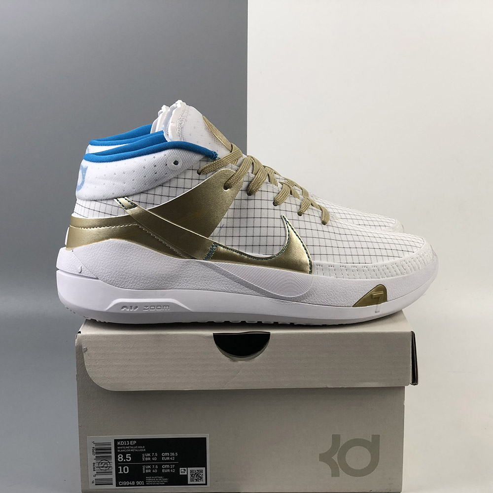 nike kd white and gold