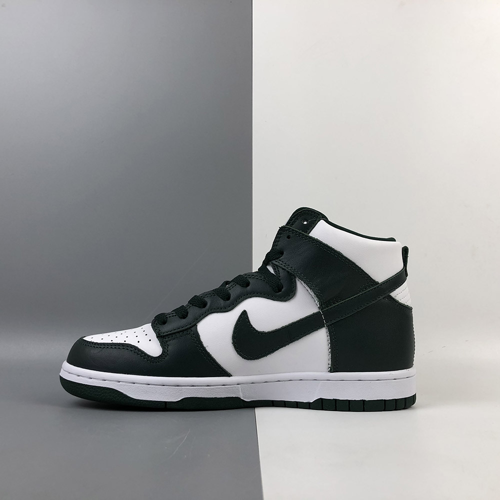 nike sb dunk high green and white
