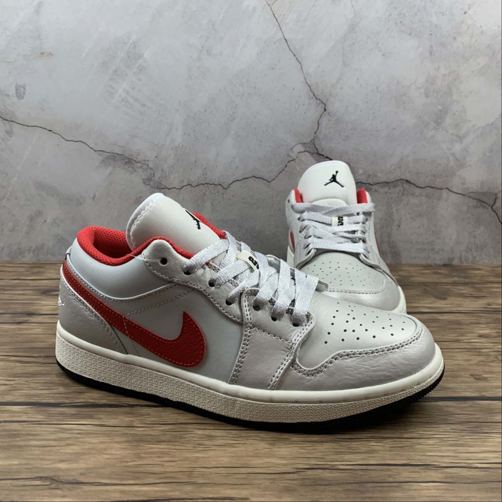 Air Jordan 1 Low Premium Grey University Red For Sale The Sole Line
