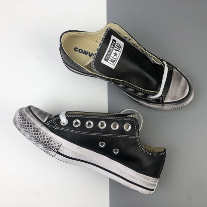 Converse Chuck Taylor All Leather Smoke Low Top Black For Sale – Sole Line