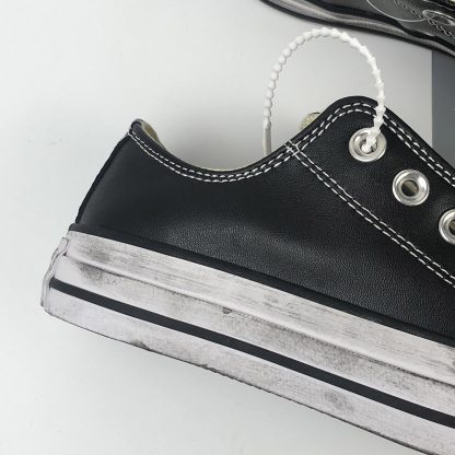 converse all star black leather low top