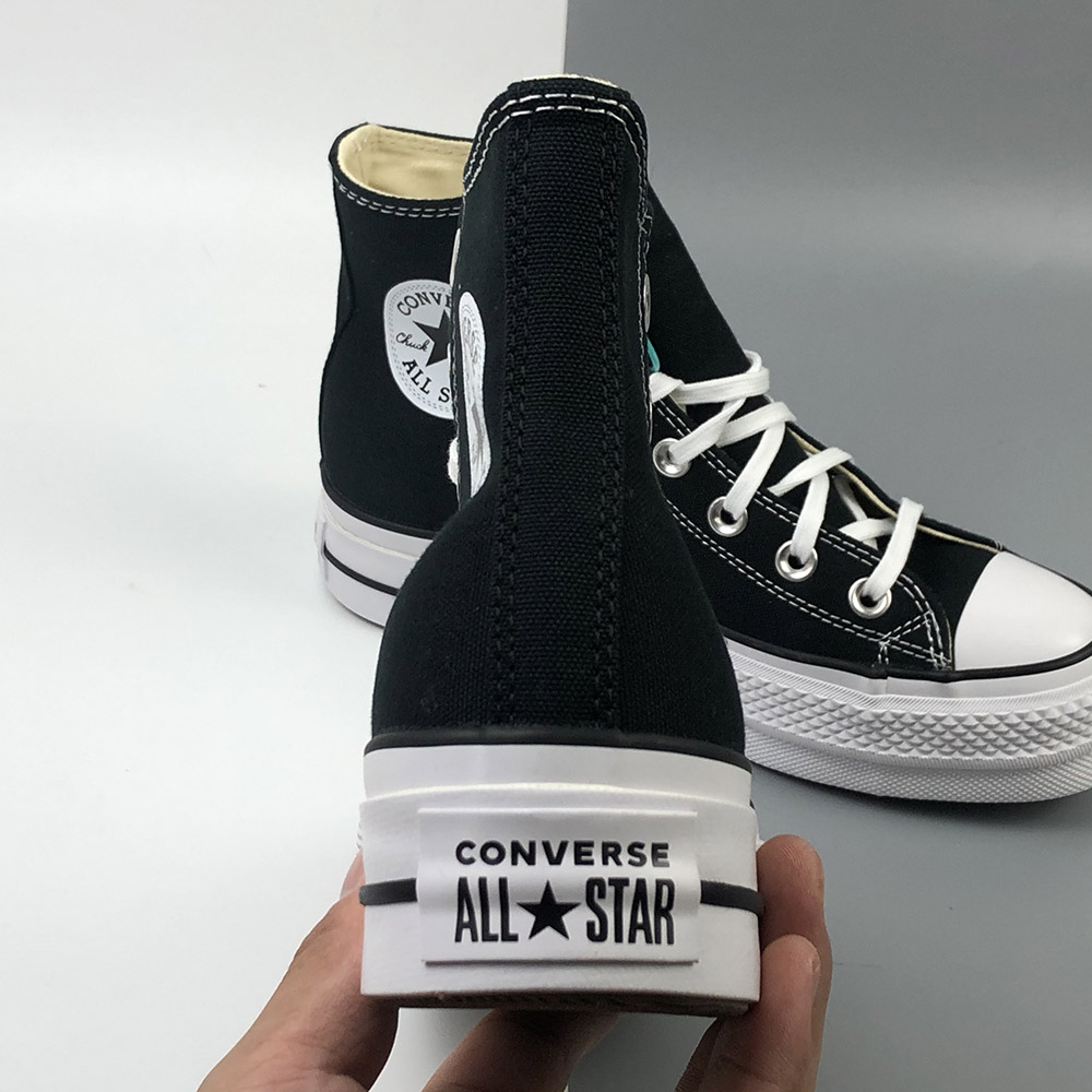 platform black high top converse