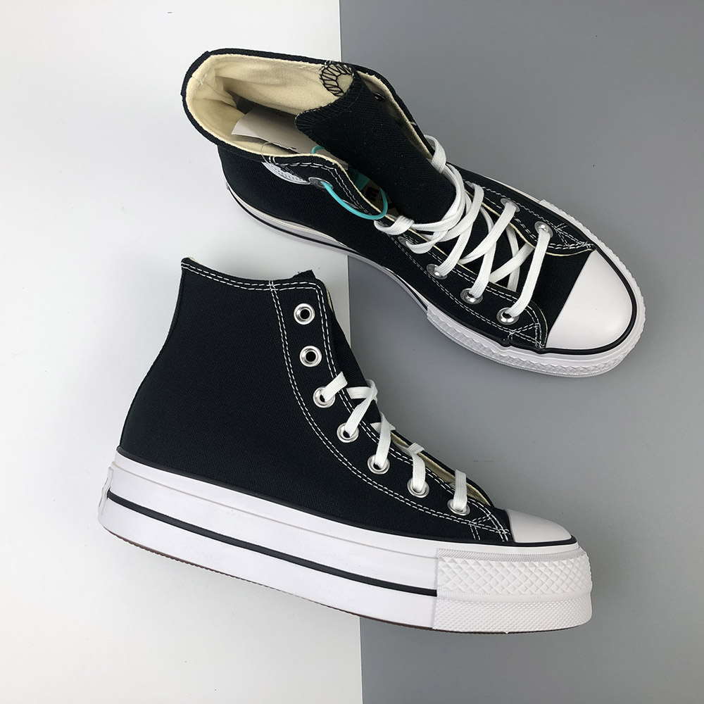 converse black platform high top