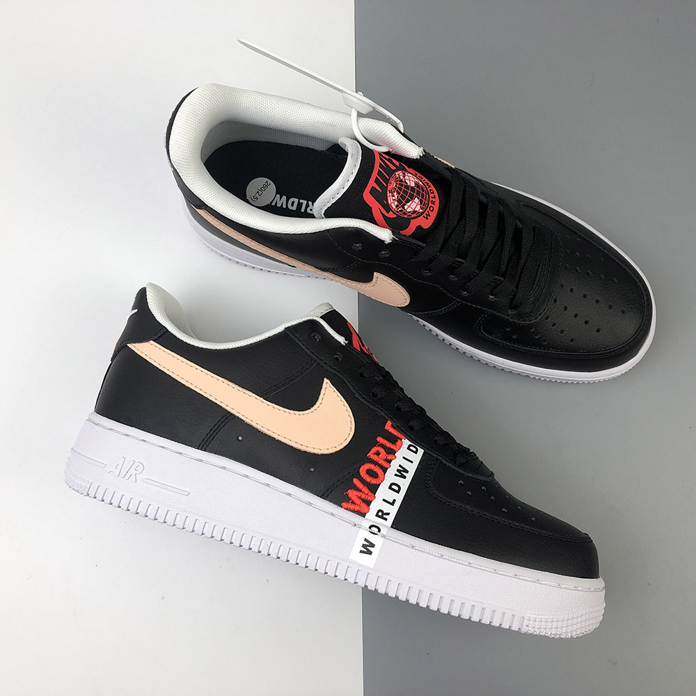 nike air force 1 low worldwide black flash crimson white