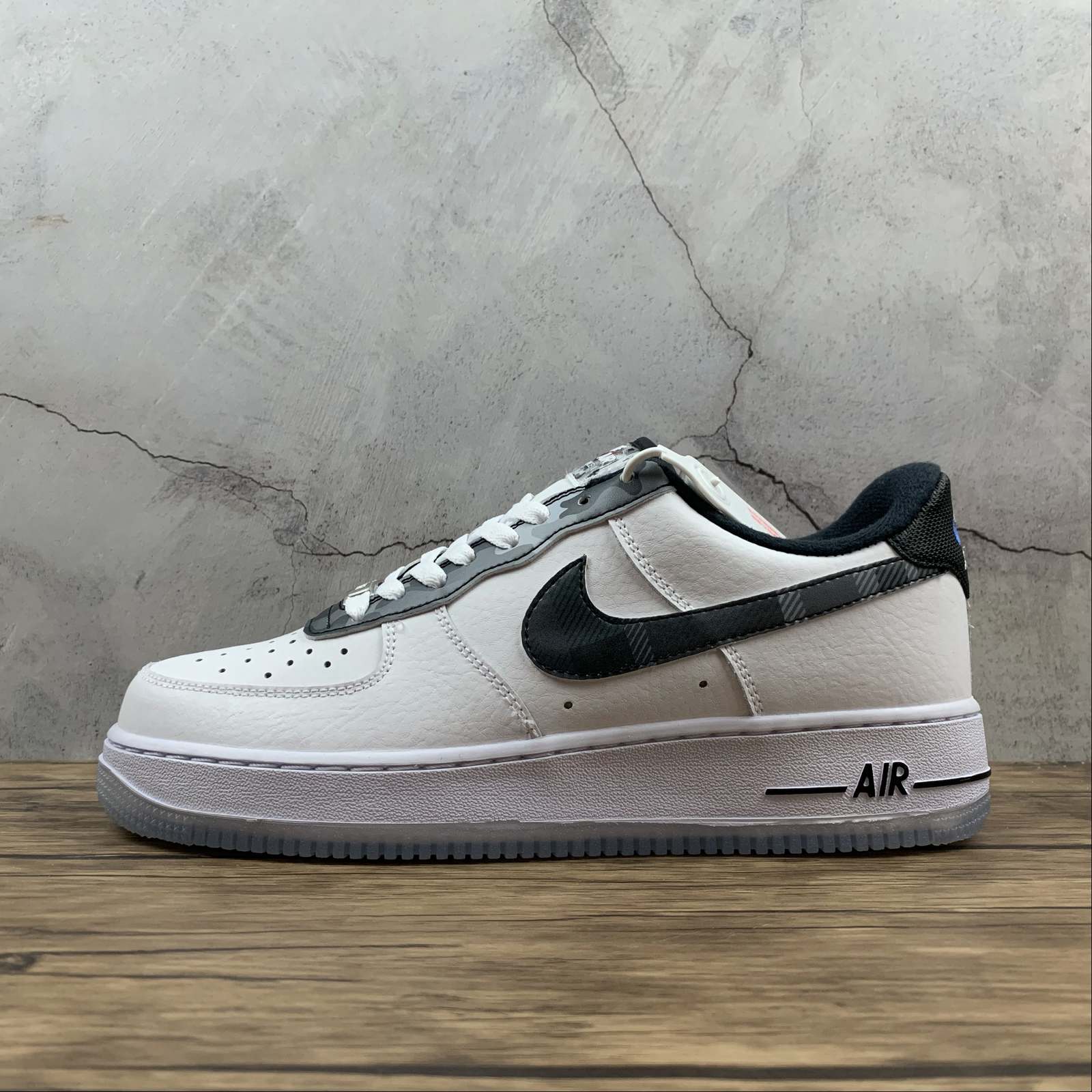 metallic silver and black air force ones
