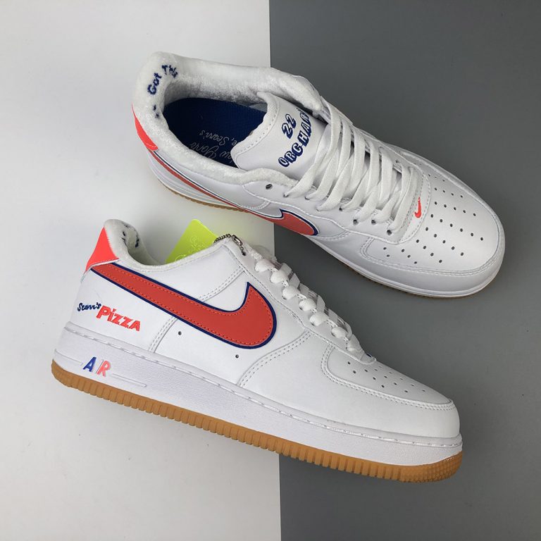 Nike Air Force 1 “Scarr’s Pizza” White Blue Red For Sale – The Sole Line