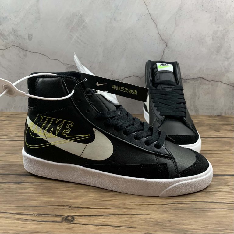 Nike Blazer Mid Black/White-Volt For Sale â The Sole Line