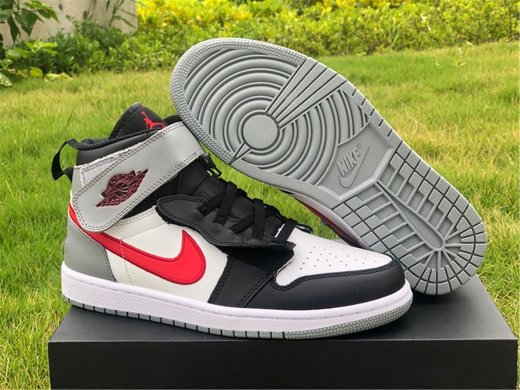 Air-Jordan-1-High-FlyEase-Black-White-Particle-Grey-Gym Red