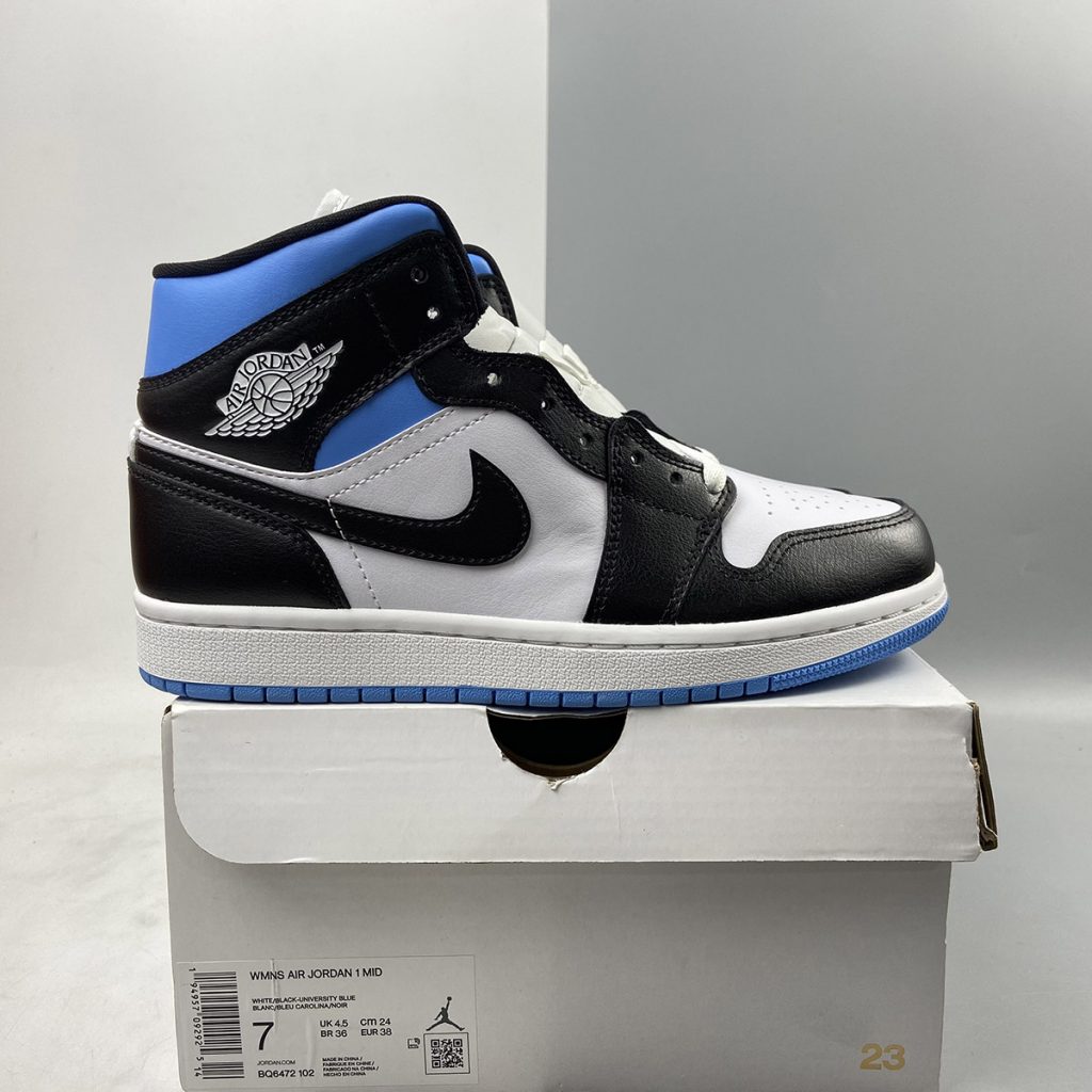nike air jordan 1 mid royal black white