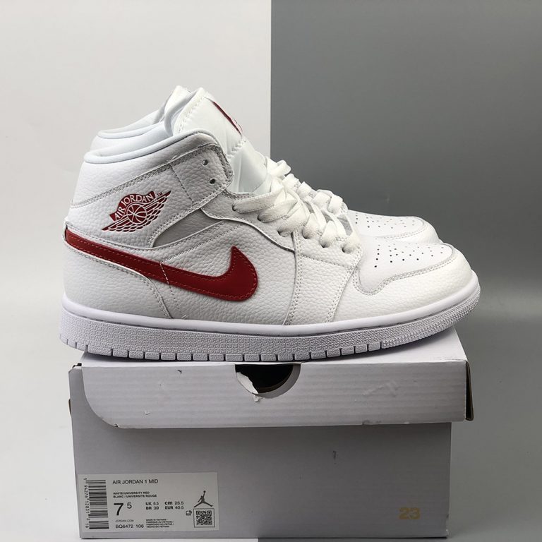 Air Jordan 1 Mid White/University Red For Sale â The Sole Line