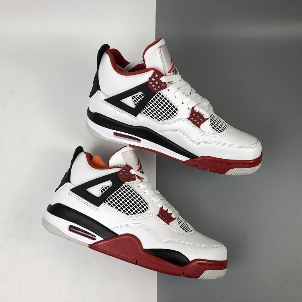 Air Jordan 4 “Fire Red” White/Fire Red-Black-Tech Grey – The Sole Line