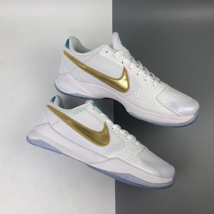 kobe 5 protro white gold