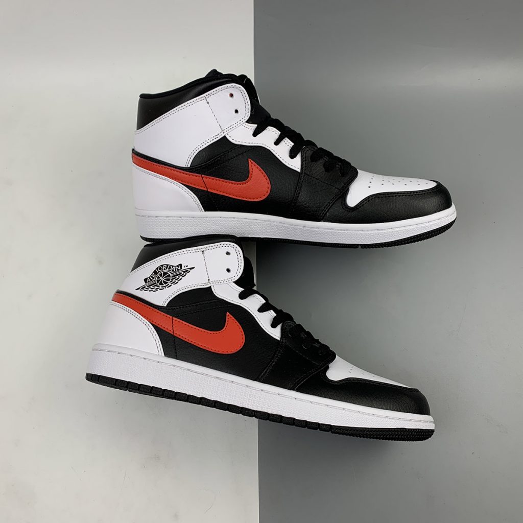 jordan mid black chile red white