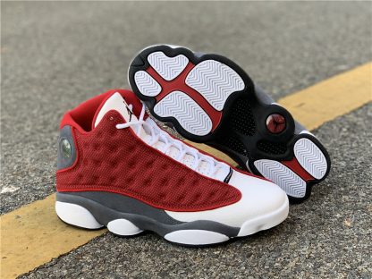 white black and red jordan 13