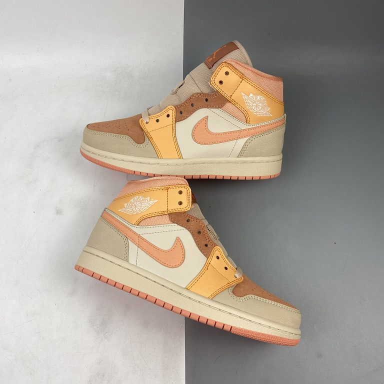 Air Jordan 1 Mid Atomic Orange/Apricot Agate-Terra Blush For Sale â The Sole Line