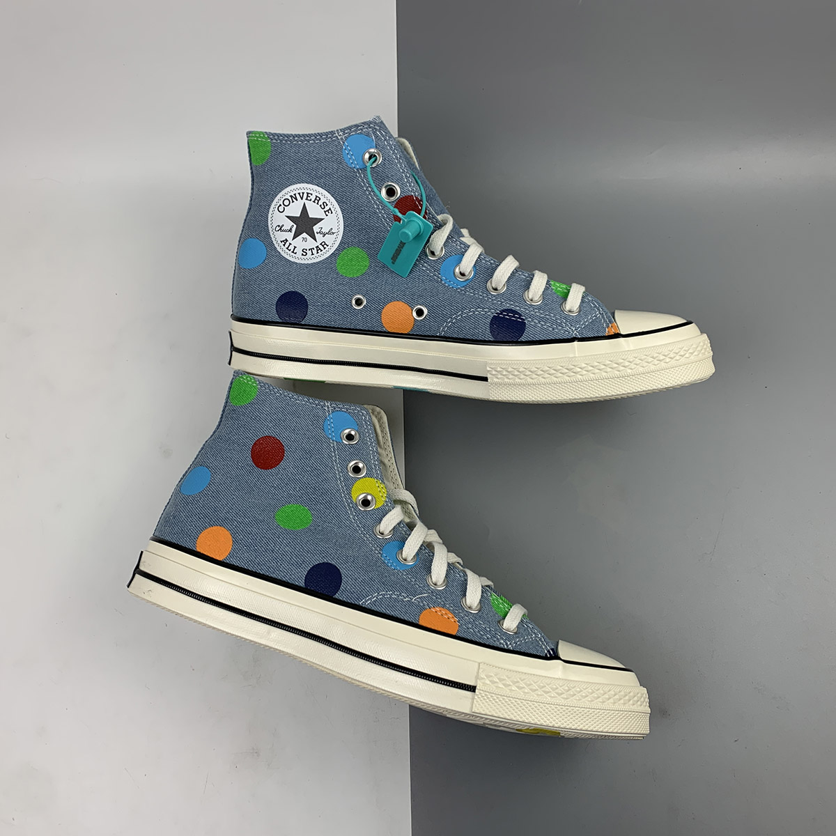 polka dot converse high tops
