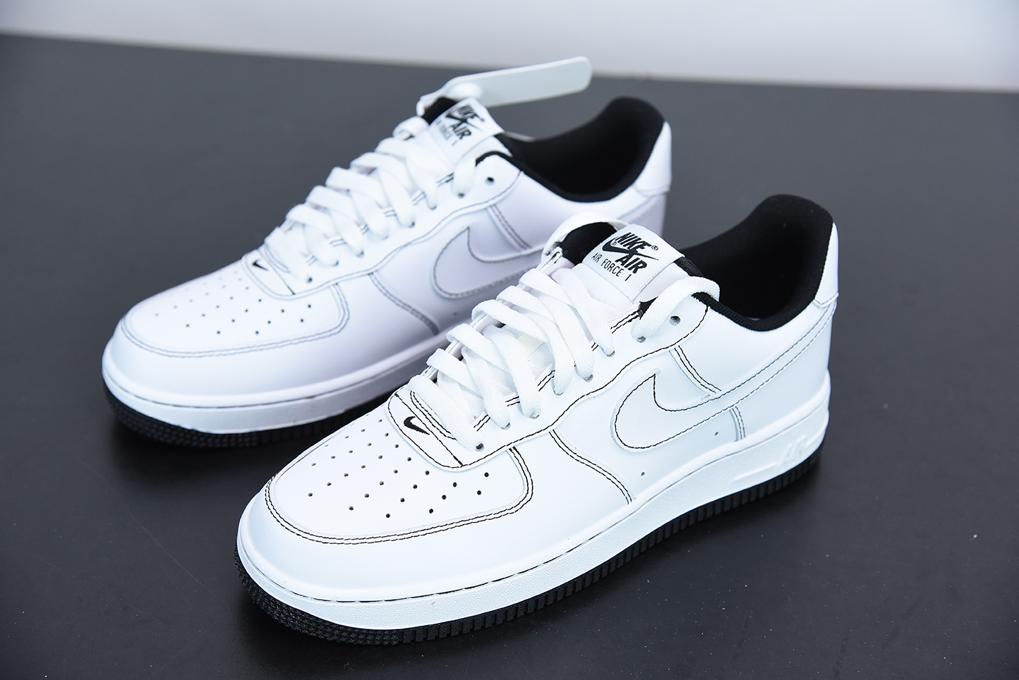 Nike Air Force 1 White Black Stitch For Sale – The Sole Line