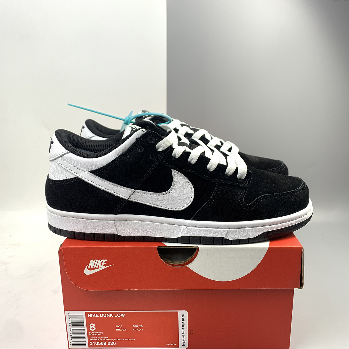 nike dunk low black and white size 7