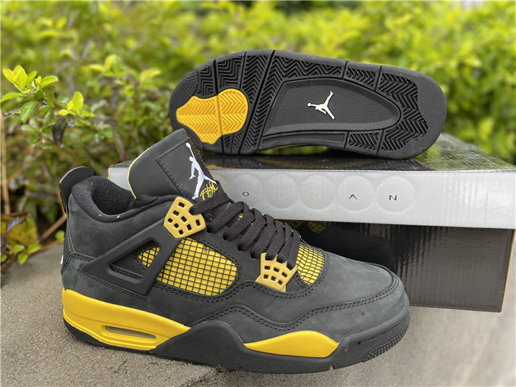 Air Jordan 4 “Thunder” Black/Tour Yellow For Sale The Sole Line