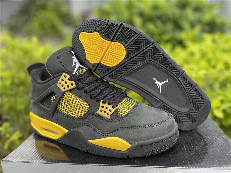Air Jordan 4 “Thunder” Black/Tour Yellow For Sale The Sole Line
