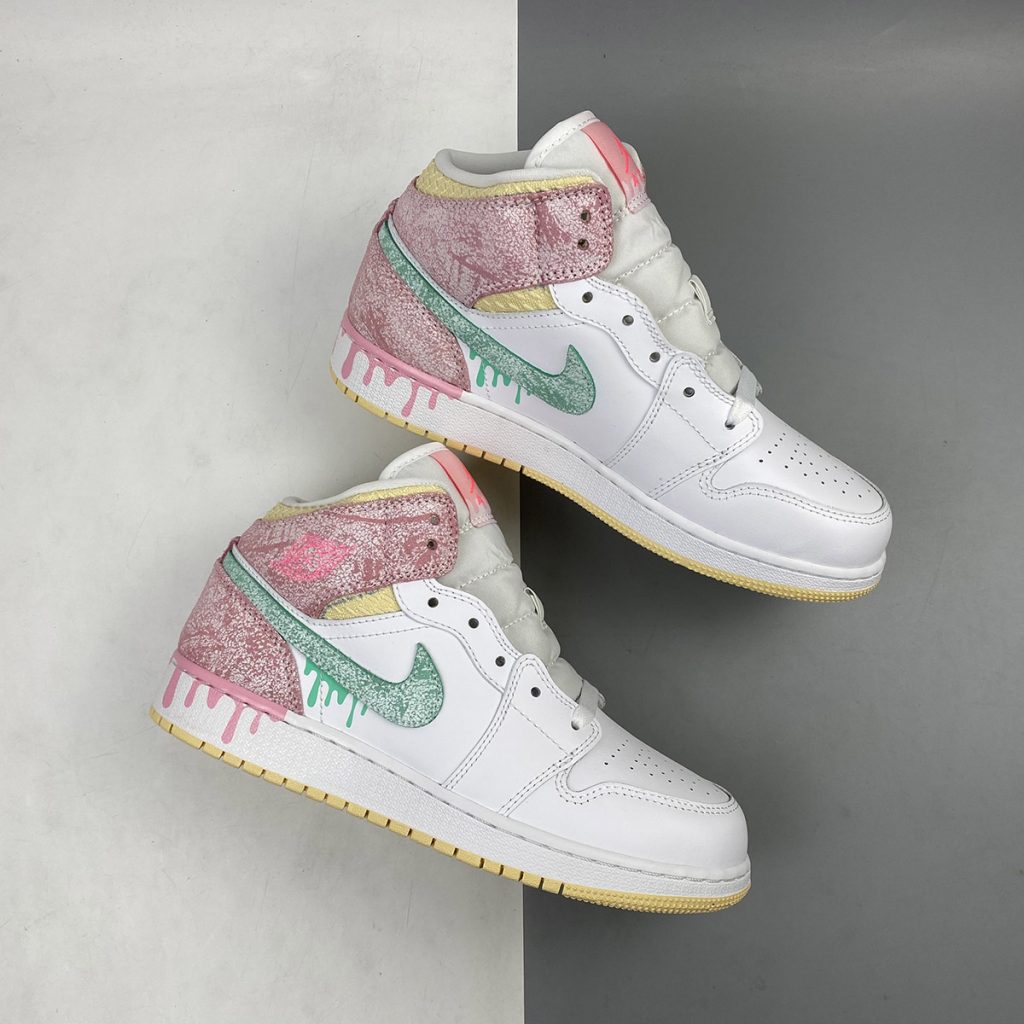 Air Jordan 1 Mid GS “Paint Drip” DD1666100 For Sale The Sole Line