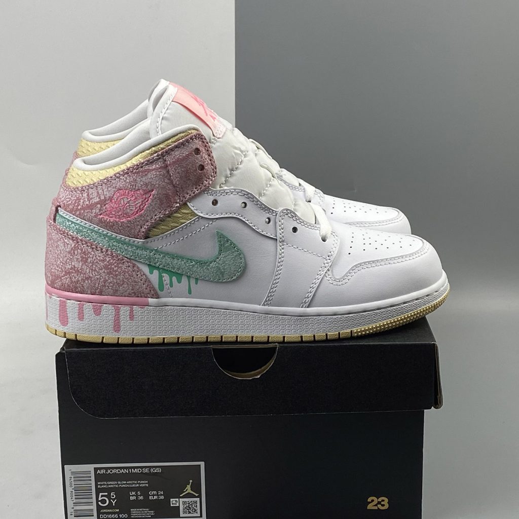 Air Jordan 1 Mid GS “Paint Drip” DD1666-100 For Sale – The Sole Line