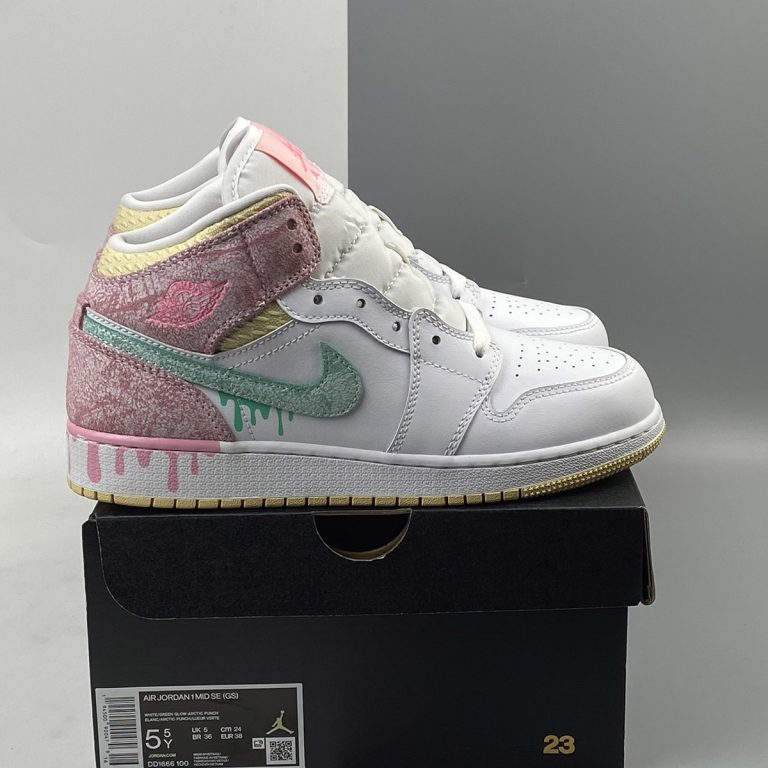 Air Jordan 1 Mid GS “Paint Drip” DD1666100 For Sale The Sole Line