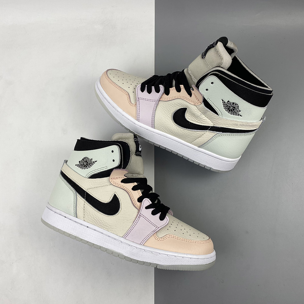 Air Jordan 1 Zoom Comfort ‘Easter’ White/Grey HeatherOlive AuraKhaki