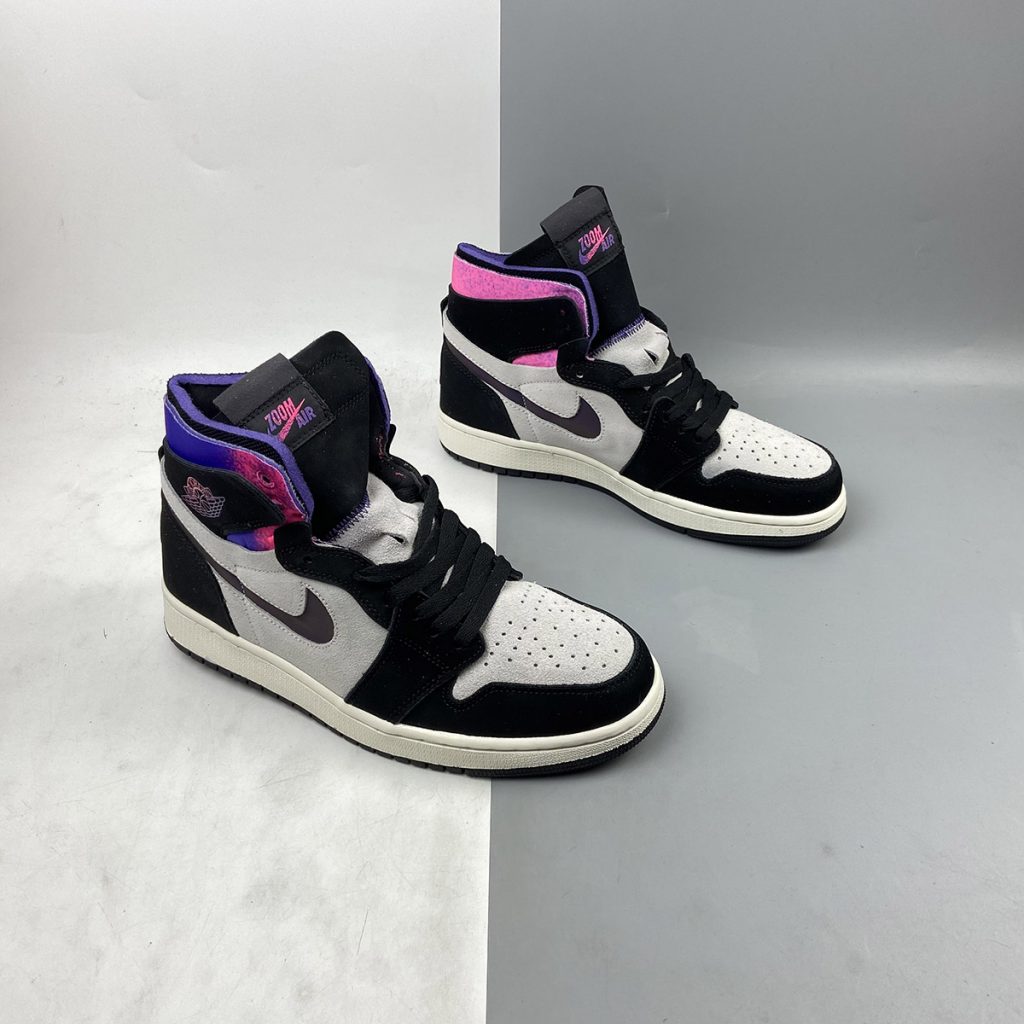 psg x jordan 1 zoom comfort white black psychic purple