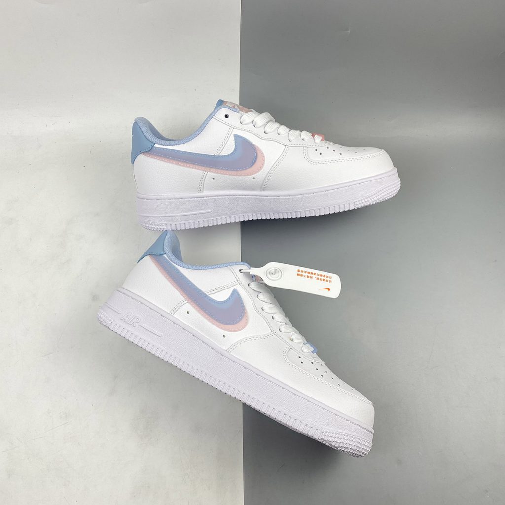 Nike Air Force 1 Low âDouble Swooshâ White/Light Armory Blue-Arctic Punch For Sale â The Sole Line