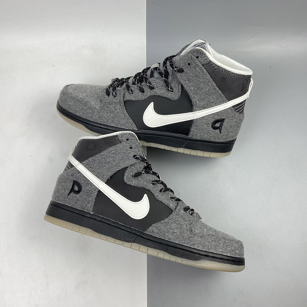 Premier x Nike SB Dunk High “Petoskey” Dark Charcoal/White-Light ...