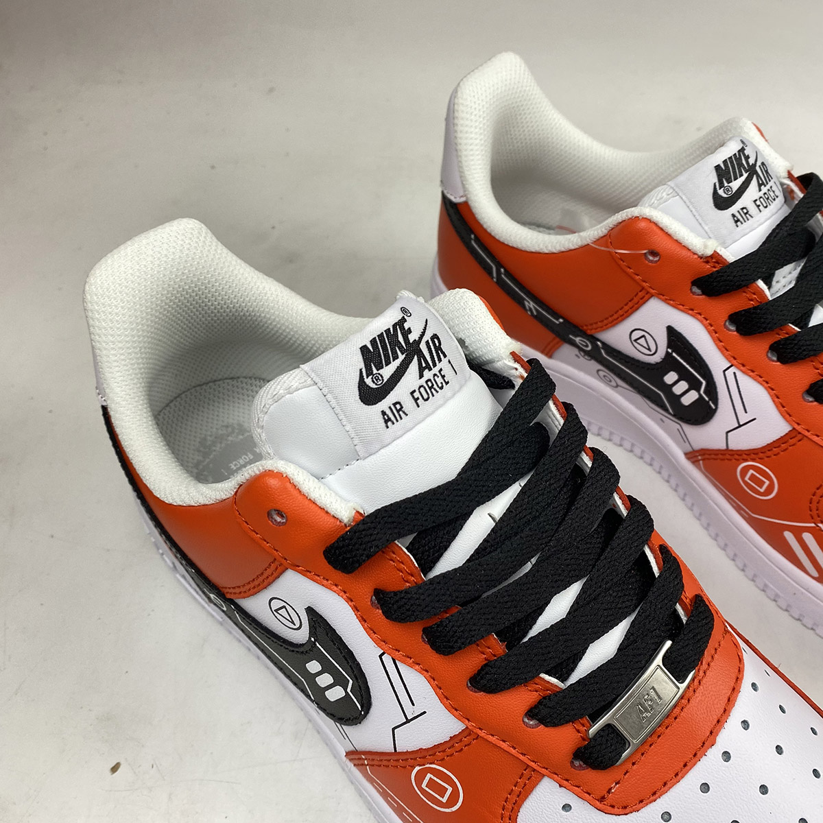 Custom-Nike-Air-Force-1-Low-Orange-White-Black-By-You-3