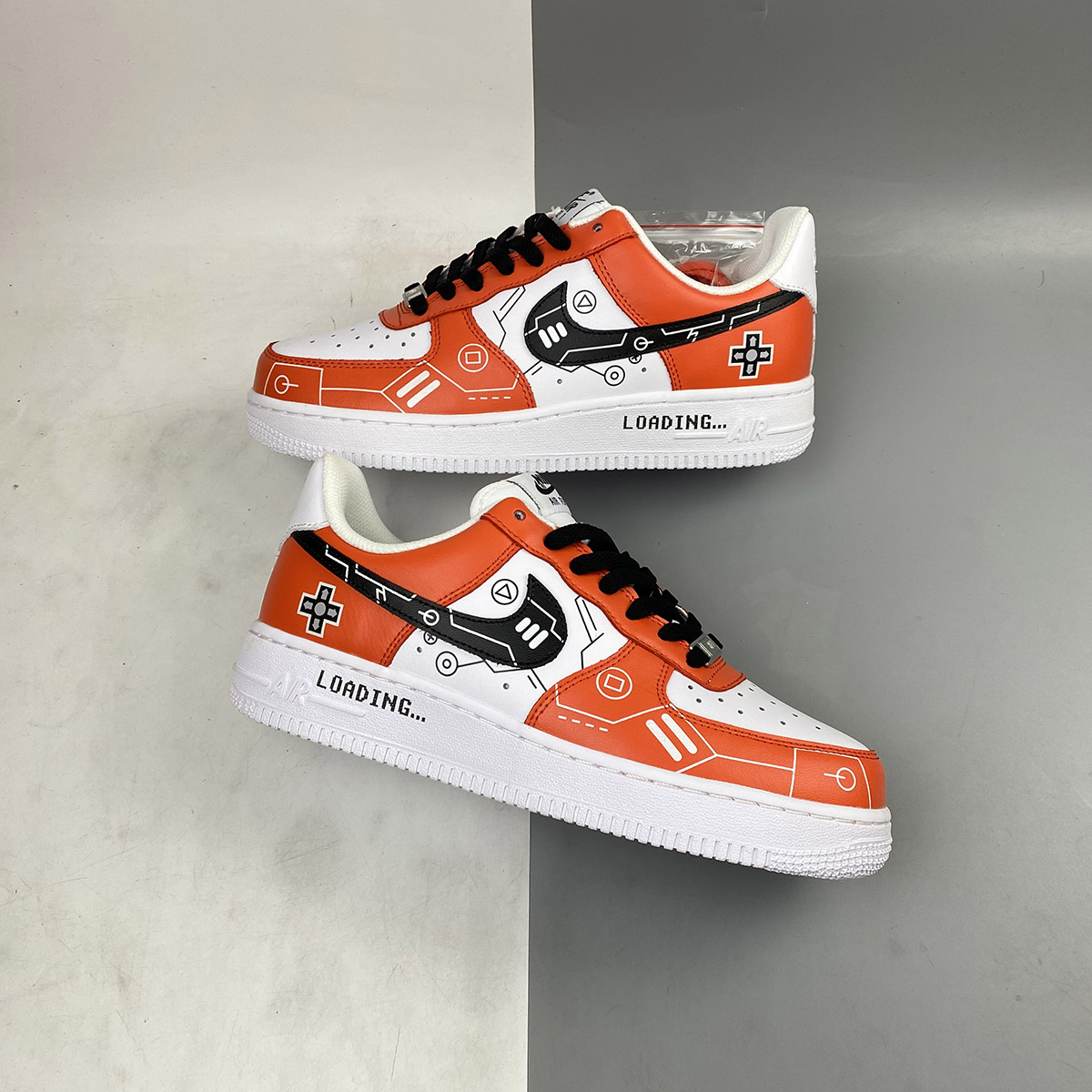 Custom-Nike-Air-Force-1-Low-Orange-White-Black-By-You