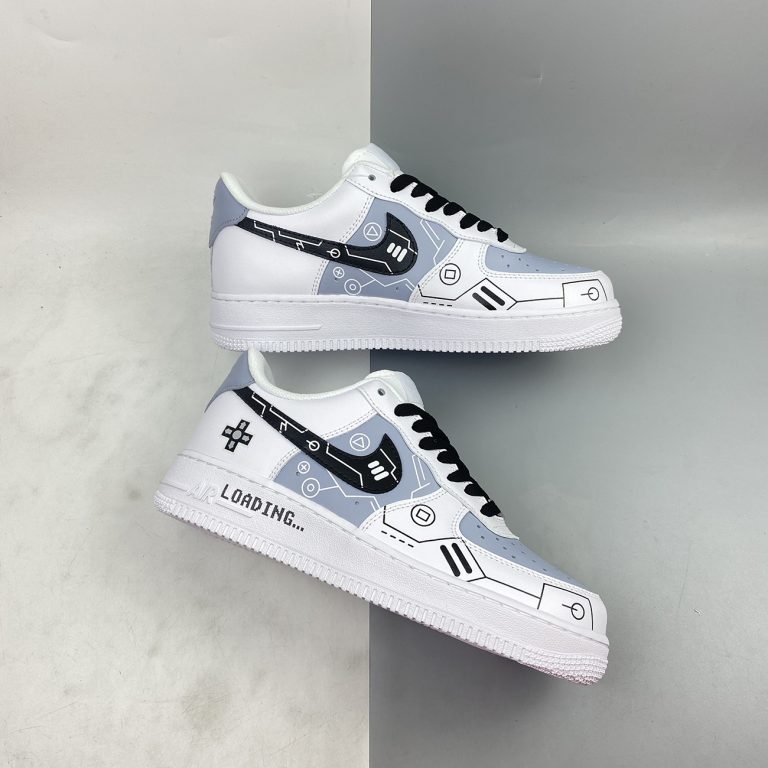 Custom Nike Air Force 1 Low White Grey Black By You â The Sole Line