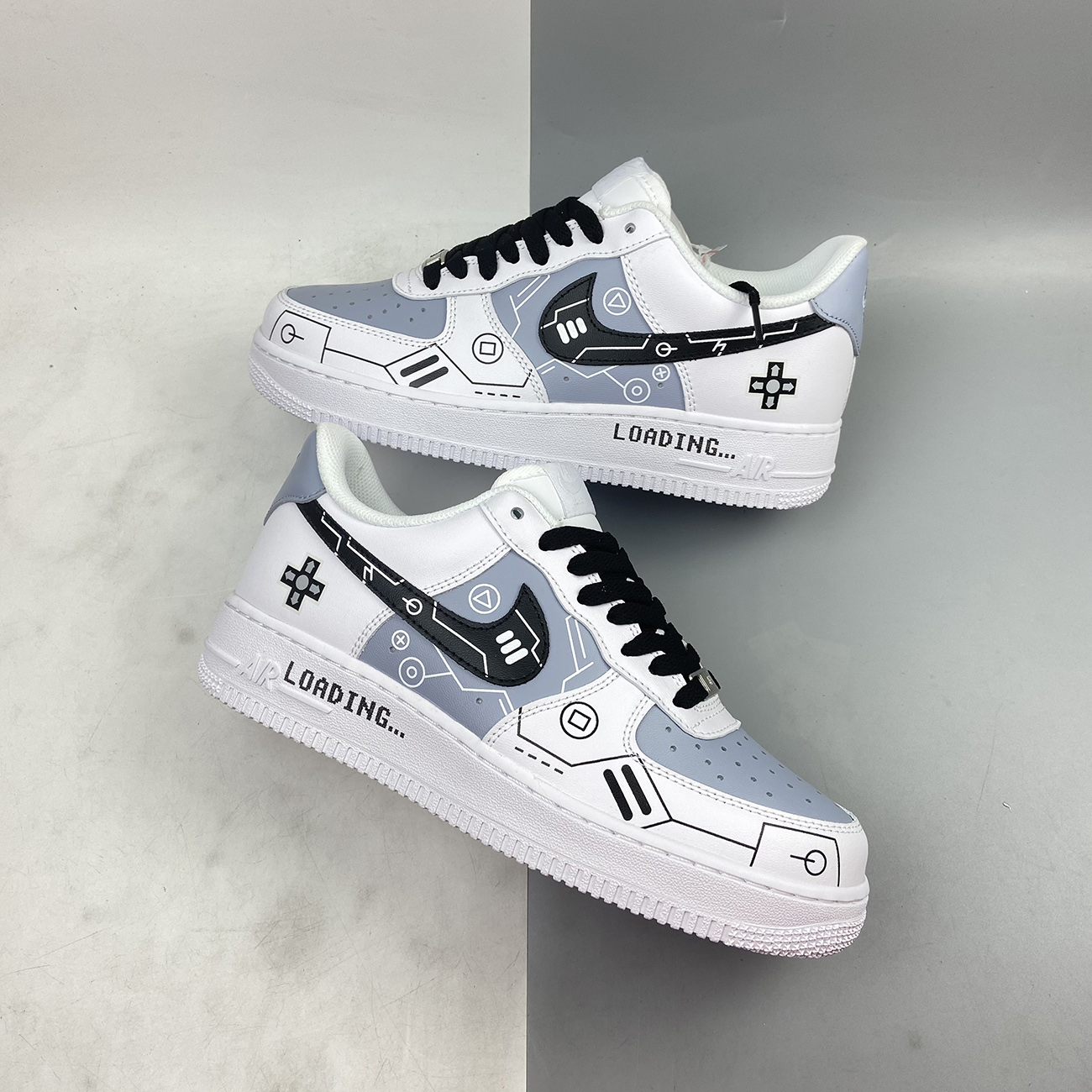 Custom-Nike-Air-Force-1-Low-White-Grey-Black-By-You