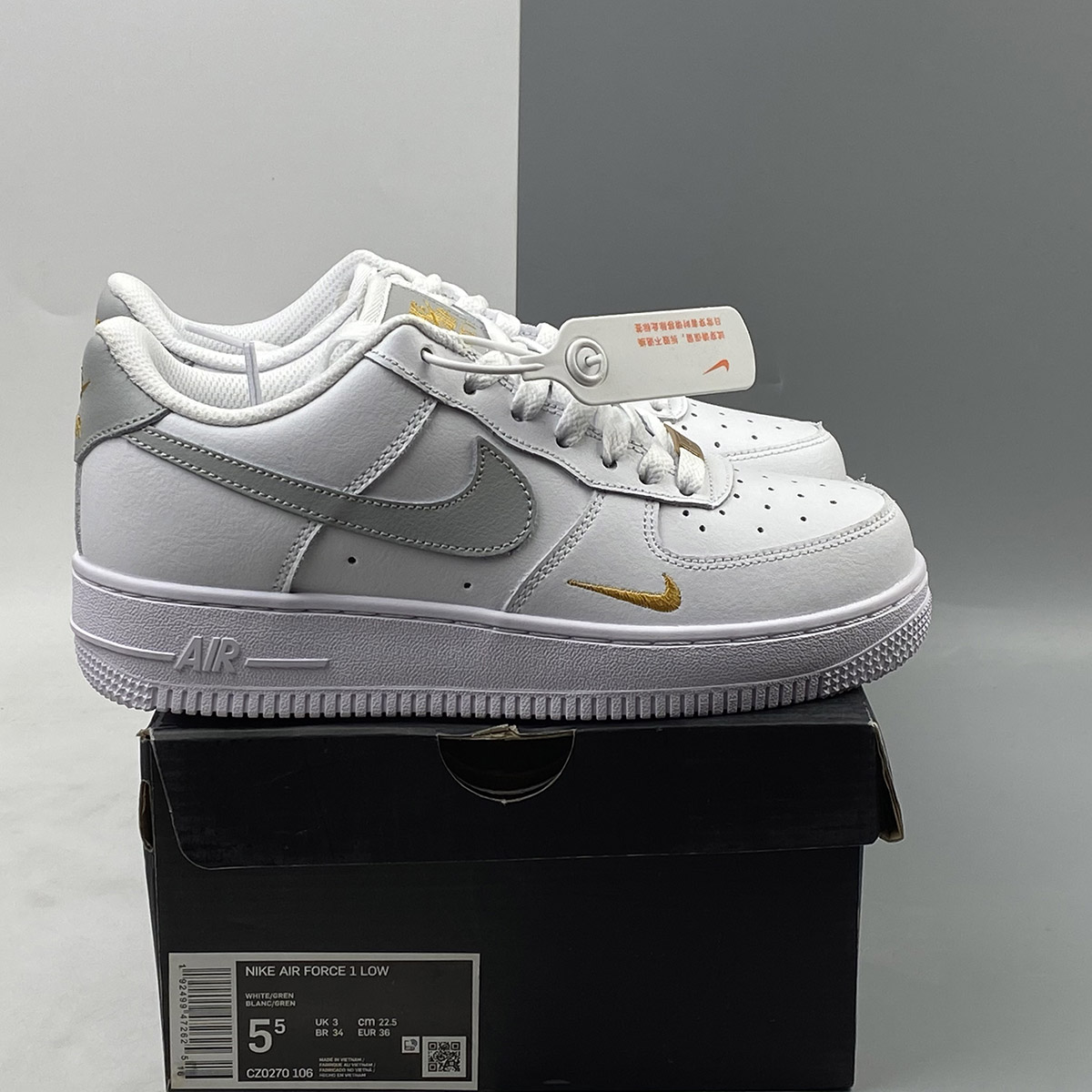 Nike-Air-Force-1-Low-White-With-Gold-Mini-Swooshes-7