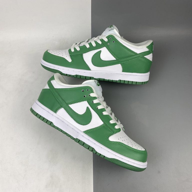nike dunk green white